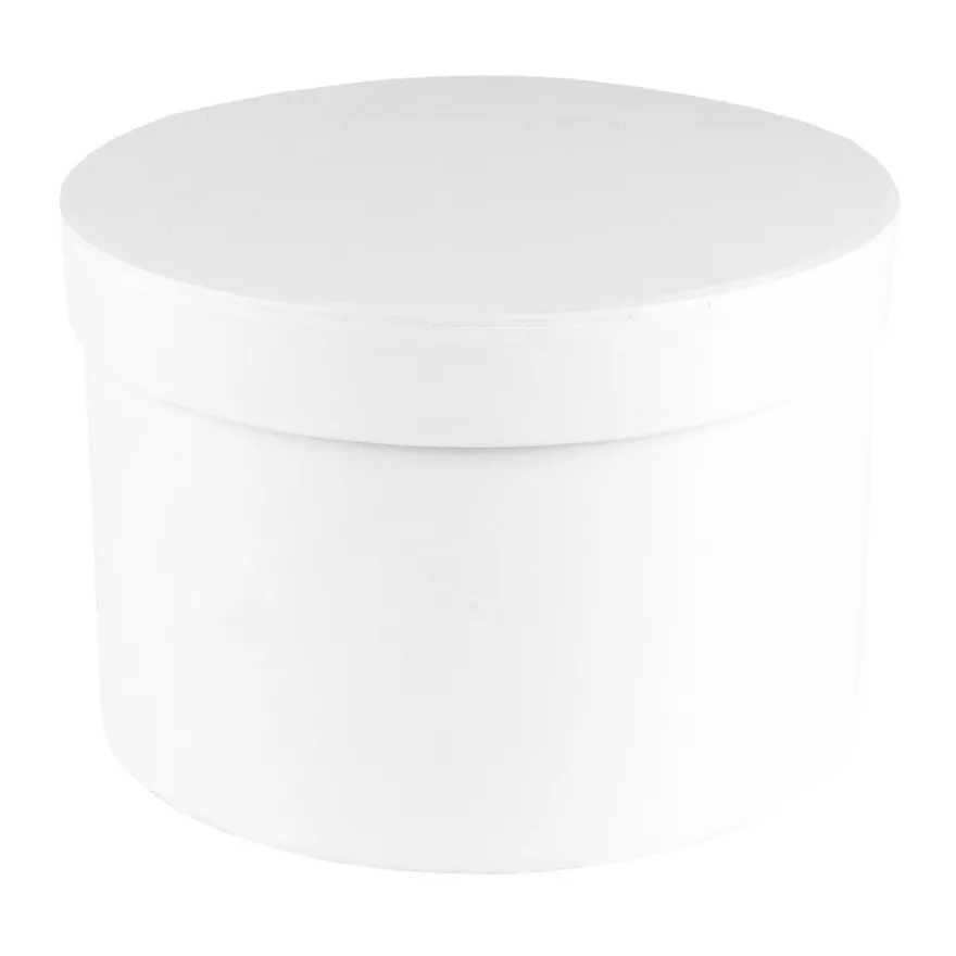 Geschenkboxen, rund, verschiedene Größen, weiß, 5 Stück