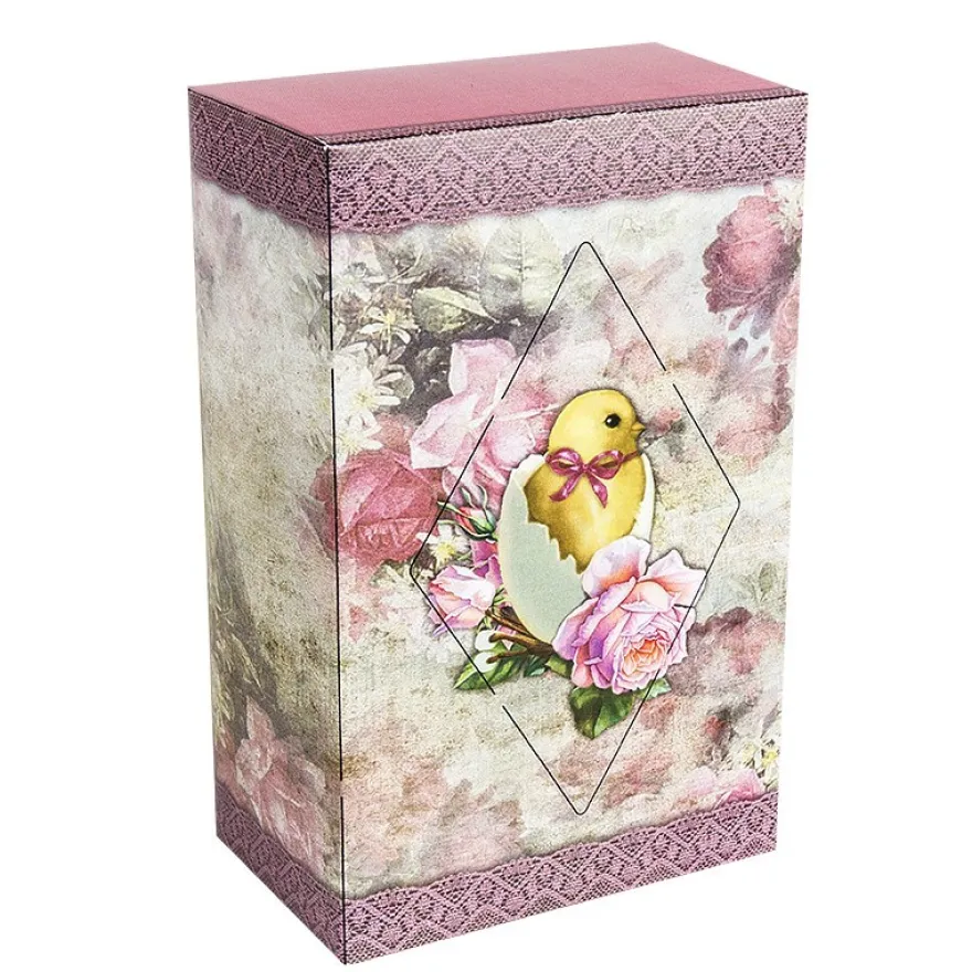 Geschenkbox Kaffee, Vintage, 18cm x 11cm x 7cm, rosa