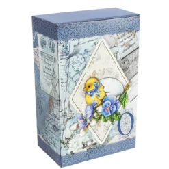 Geschenkbox Kaffee, Vintage, 18cm x 11cm x 7cm, blau