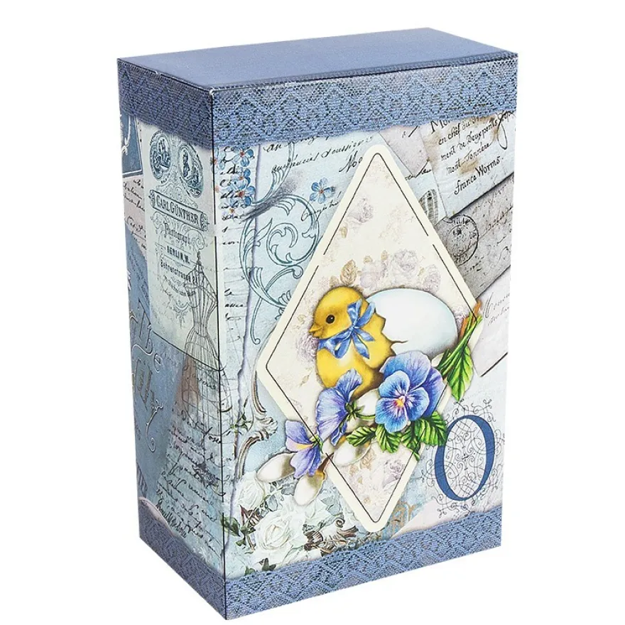 Geschenkbox Kaffee, Vintage, 18cm x 11cm x 7cm, blau