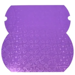 Geschenkbox, Kissen-Form, 22x13x4,5cm, folienkaschiert, violett