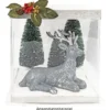 Geschenk-Box, transparent, Boden & Deckel aus weißem Karton, 24cm x 24cm x 24cm