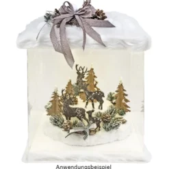 Geschenk-Box, transparent, Boden & Deckel aus weißem Karton, 24cm x 24cm x 24cm