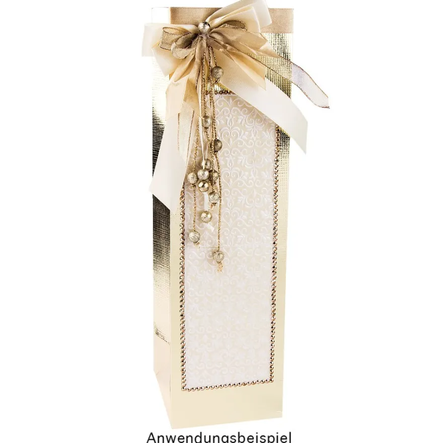 Geschenktaschen, 36cm x 10,5cm x 10,5cm, lackierte Oberfläche, gold, 10 Stück