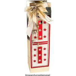 Geschenktaschen, 36cm x 10,5cm x 10,5cm, lackierte Oberfläche, gold, 10 Stück