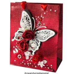 Geschenktaschen, 23cm x 18cm x 10cm, rot, 3 Stück