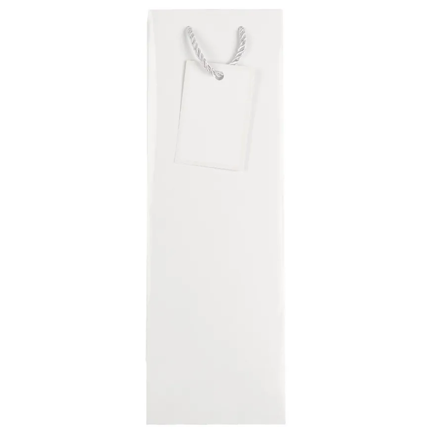Geschenktaschen für Flaschen, 36cm x 12cm x 10cm, 230g/m², glossy-weiß, 10 Stück