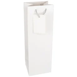 Geschenktaschen für Flaschen, 36cm x 12cm x 10cm, 230g/m², glossy-weiß, 10 Stück