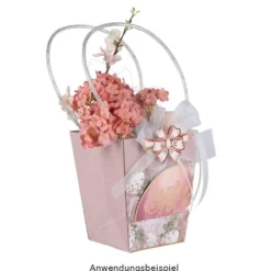 Geschenk-Taschen für Pflanzen, 15,5cm x 13cm x 9,5cm, 260g/m², verschiedene Farben, 4 Stück