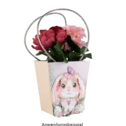 Geschenk-Taschen für Pflanzen, 15,5cm x 13cm x 9,5cm, 260g/m², verschiedene Farben, 4 Stück