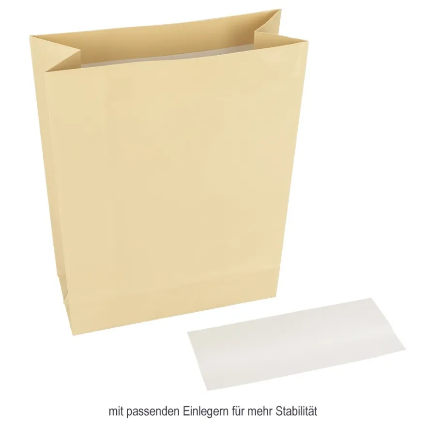 Geschenk-Taschen, groß, 24 x 18 cm, creme, 10 Stück