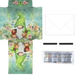 Geschenktaschen-Grußkarte mit Diamond Painting, Wichtel, 16,5cm hoch, inkl. Zubehör