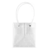 Geschenktaschen mit Henkel, 16cm x 15cm, 17cm hoch, transluzent-weiß mit weißen Punkten, 6 Stück