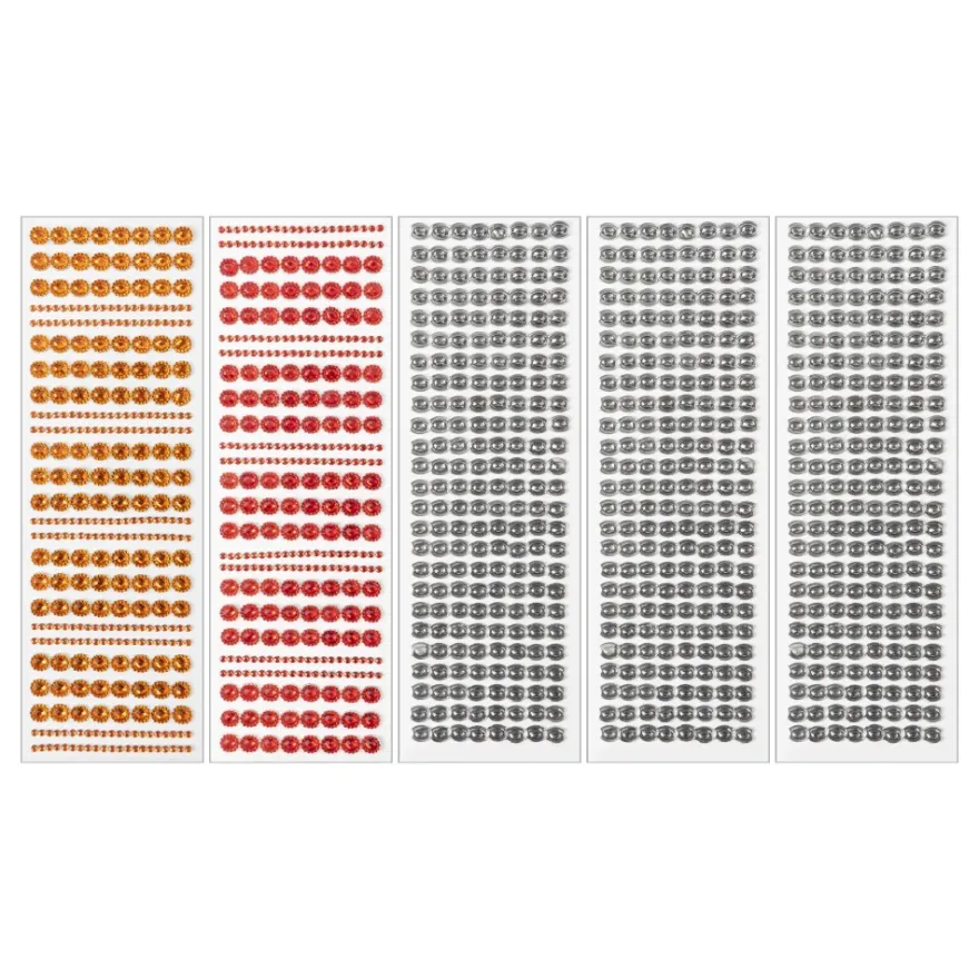 Gitzerstein-Bordüren, Ornamente, verschiedene Designs, 5 Bogen