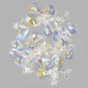 Glas-Anhänger mit Perlenkappe, Tropfen 1, 3,1cm x 1,5cm, facettiert, klar, irisierend, 20 Stück