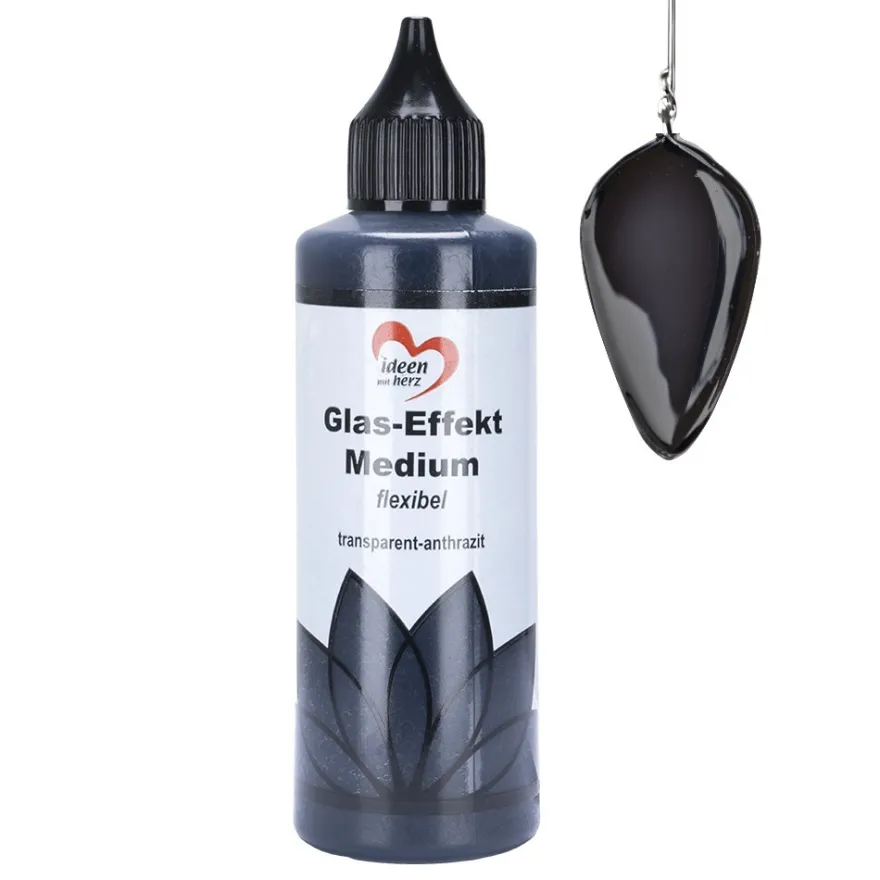 Glas-Effekt-Medium, flexibel, transparent-anthrazit, 90ml