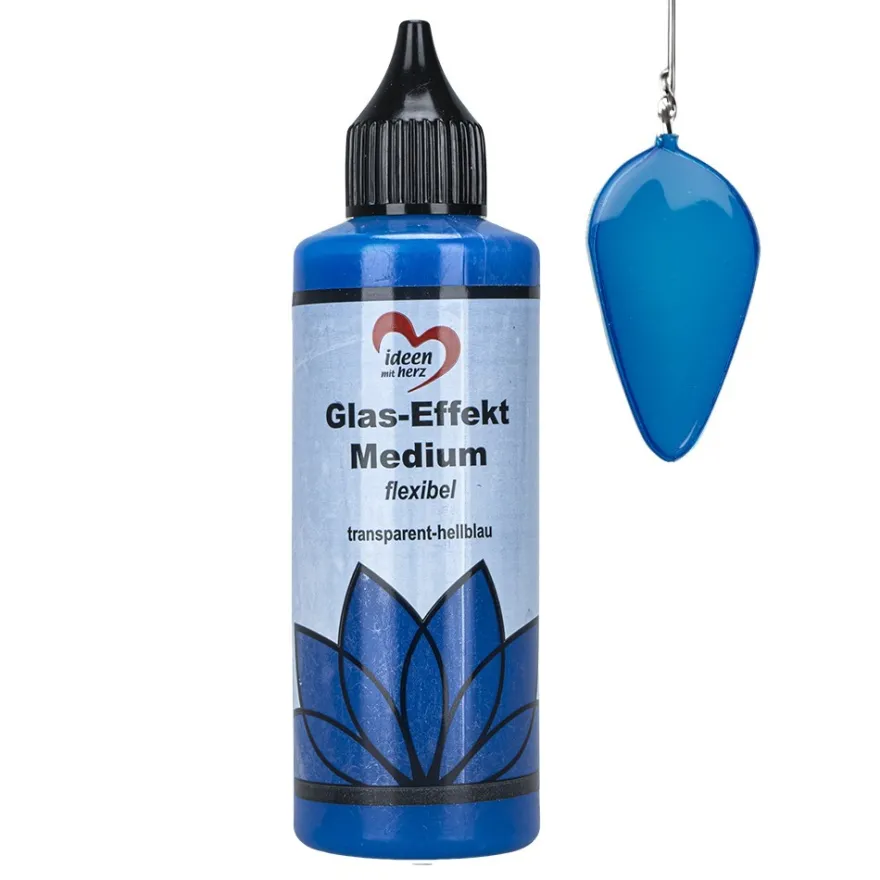 Glas-Effekt-Medium, flexibel, transparent-hellblau, 90ml