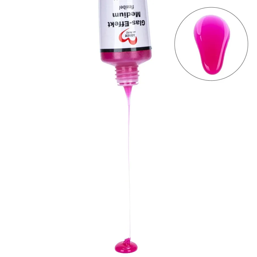 Glas-Effekt-Medium, flexibel, transparent-pink, 90ml
