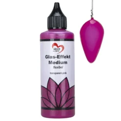 Glas-Effekt-Medium, flexibel, transparent-pink, 90ml