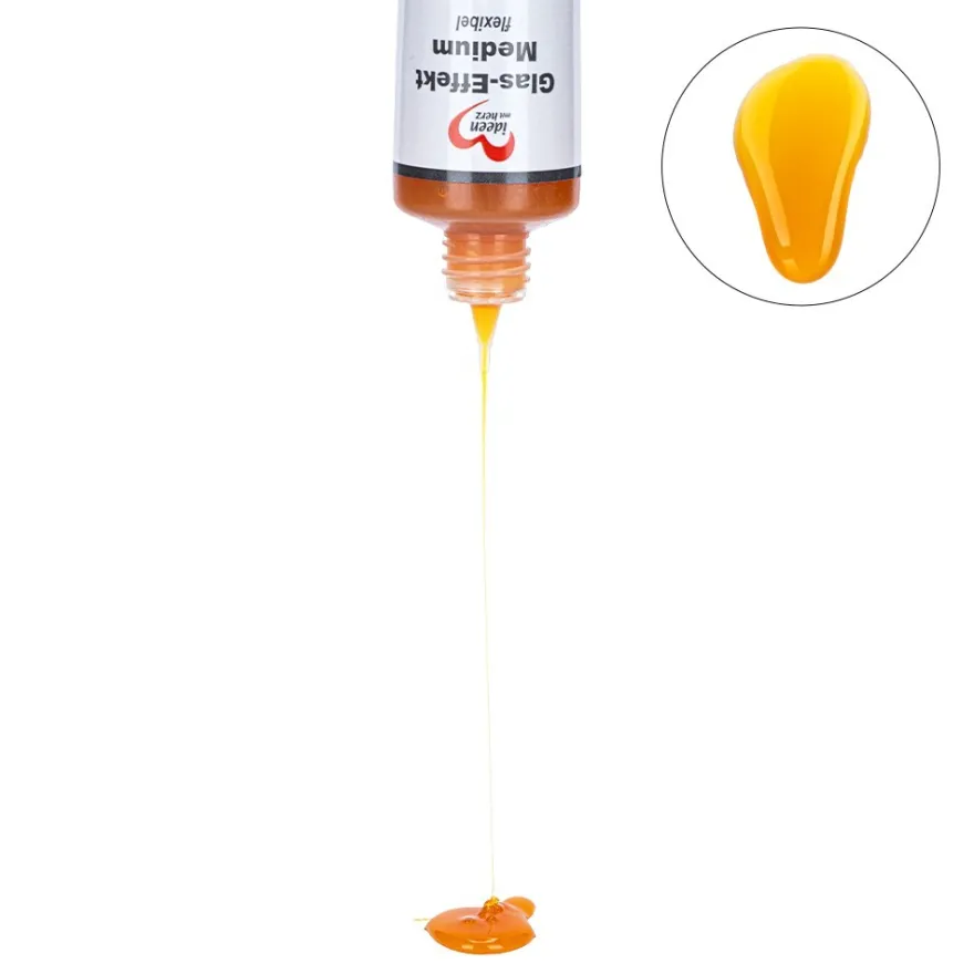 Glas-Effekt-Medium, flexibel, transparent-gelb, 90ml