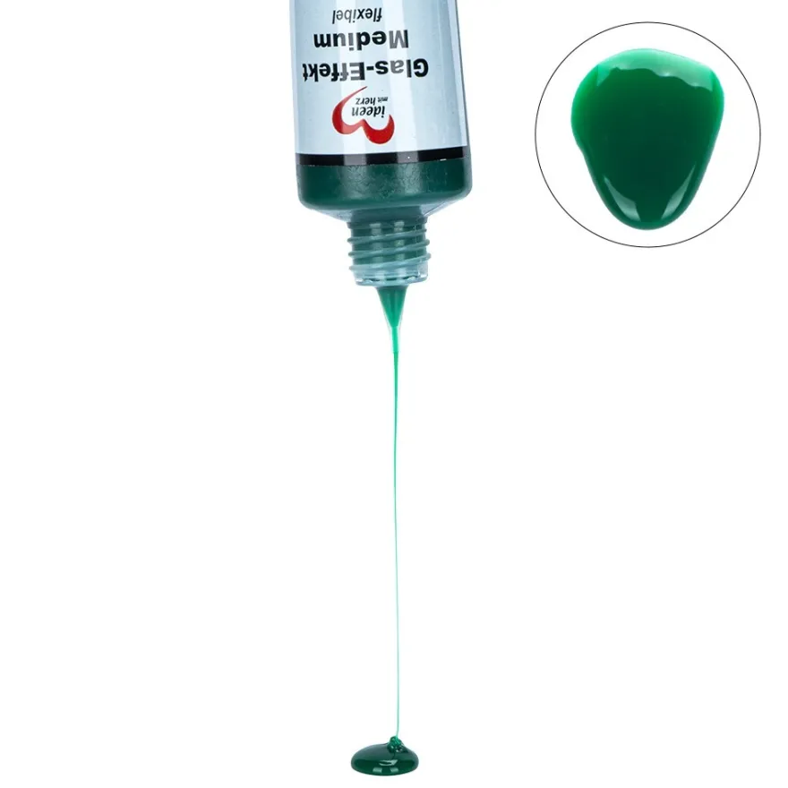 Glas-Effekt-Medium, flexibel, transparent-dunkelgrün, 90ml