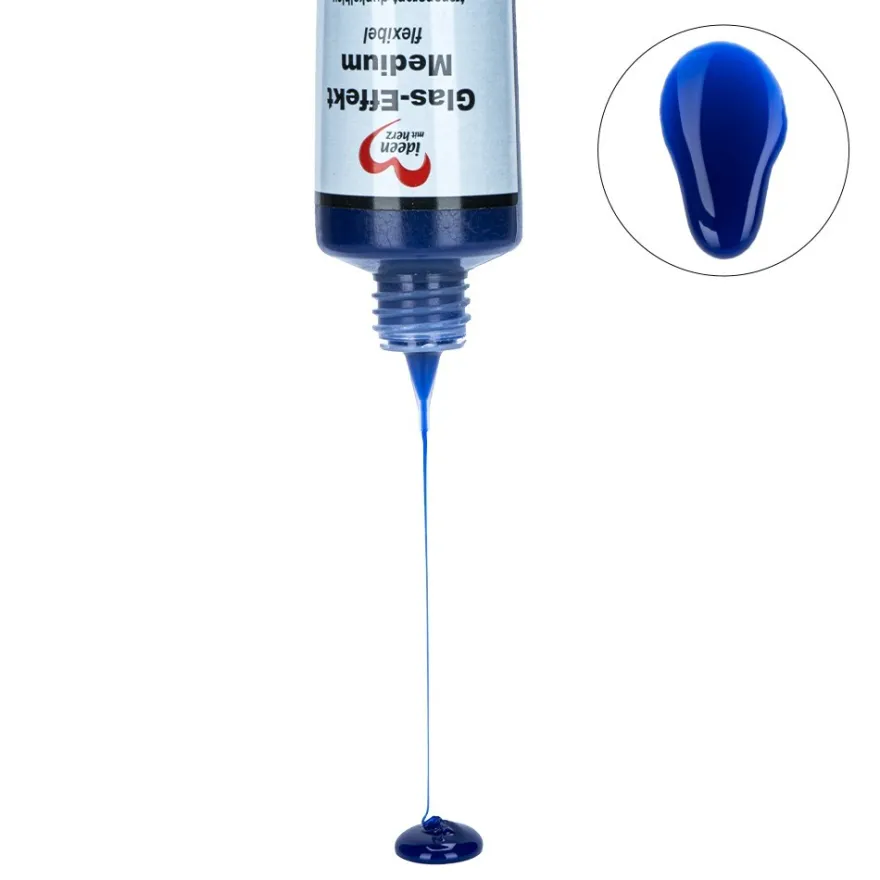 Glas-Effekt-Medium, flexibel, transparent-dunkelblau, 90ml