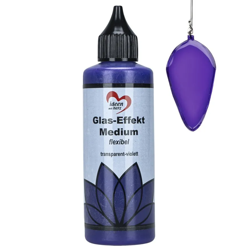 Glas-Effekt-Medium, flexibel, transparent-violett, 90ml