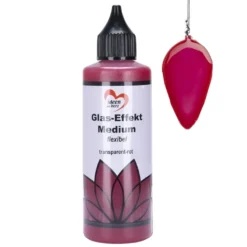 Glas-Effekt-Medium, flexibel, transparent-rot, 90ml