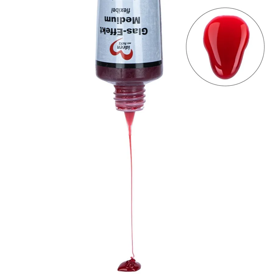 Glas-Effekt-Medium, flexibel, transparent-weinrot, 90ml