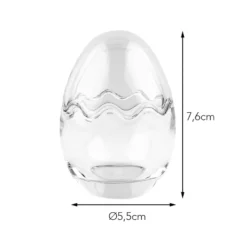 Glas-Eier, 2-teilig, Ø 5,5cm, 7,6cm hoch, abnehmbarer Deckel, klar, 4 Stück