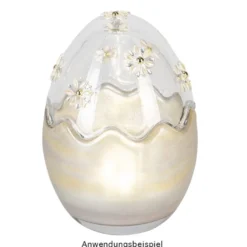 Glas-Eier, 2-teilig, Ø 8,2cm, 11,6cm hoch, abnehmbarer Deckel, klar, 2 Stück