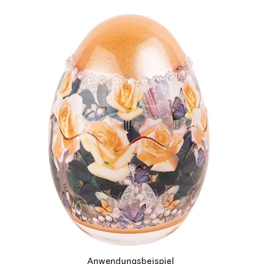 Glas-Ei, 2-teilig, Ø 8cm, 11cm hoch, abnehmbarer Deckel, klar