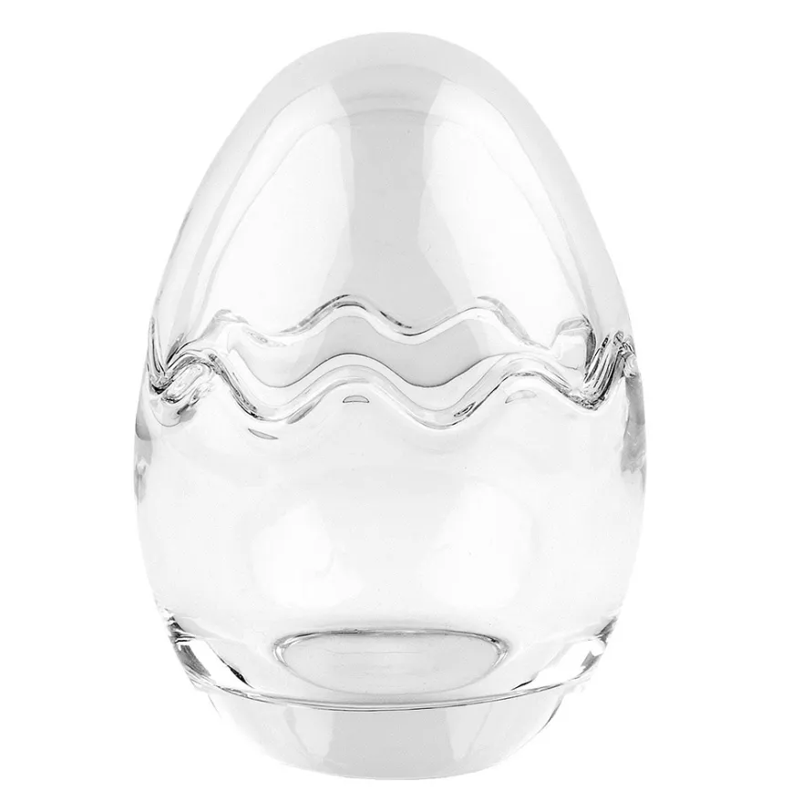 Glas-Ei, 2-teilig, Ø 8,2cm, 11,6cm hoch, abnehmbarer Deckel, klar
