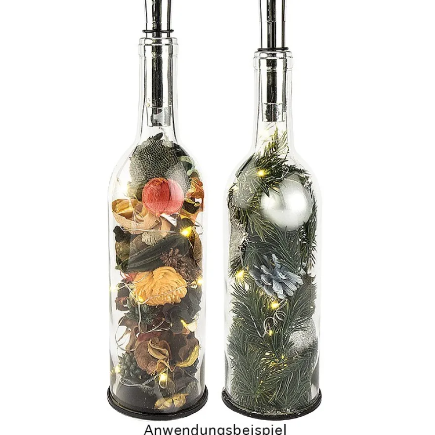 Glasflasche mit abnehmbarem Boden, 27,5cm hoch, Ø7,5cm, schwarzer Boden