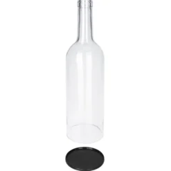 Glasflasche mit abnehmbarem Boden, 27,5cm hoch, Ø7,5cm, schwarzer Boden