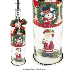 Glasflasche mit abnehmbarem Boden, 27,5cm hoch, Ø7,5cm, schwarzer Boden