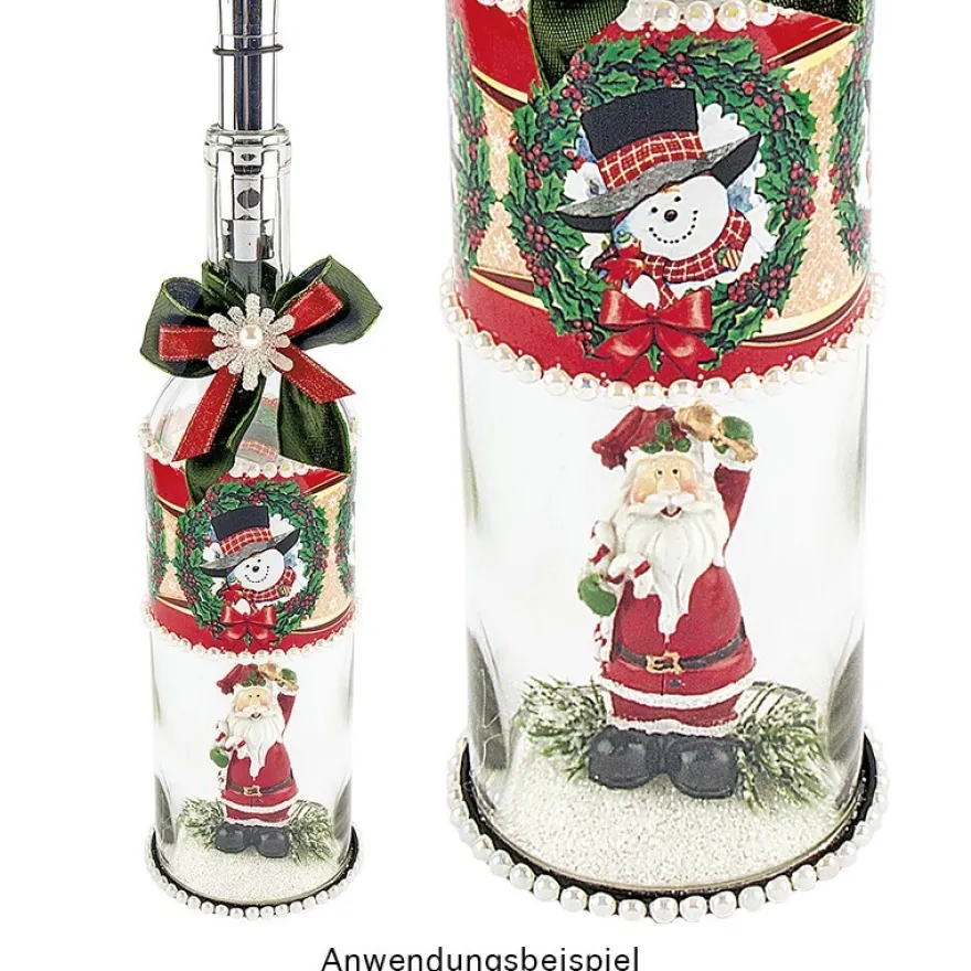 Glasflasche mit abnehmbarem Boden, 27,5cm hoch, Ø7,5cm, schwarzer Boden