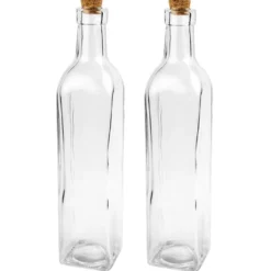Glasflasche mit Korken, 550ml, 2 Stück