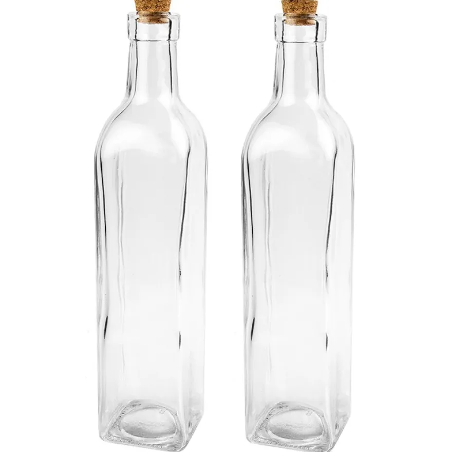Glasflasche mit Korken, 550ml, 2 Stück