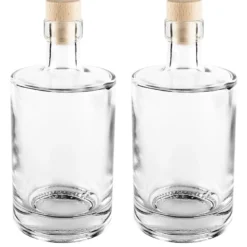 Glasflaschen mit Korken, Ø 8,5cm, 18cm hoch, 500ml, 2 Stück