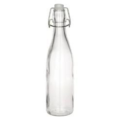 Glasflasche, rund, mit Bügelverschluss, Ø 7cm, 27,3cm hoch, Füllmenge: 520ml