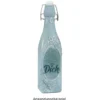 Glasflasche, viereckig, mit Bügelverschluss, 6,4cm x 6,4cm, 27,4cm hoch, Füllmenge: 550ml