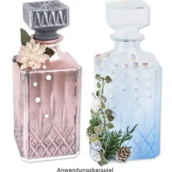 Glaskaraffen, Elegance, 9cm x 9cm x 23cm (inkl. Verschluss), Kristall-Design, 900ml, 2 Stück