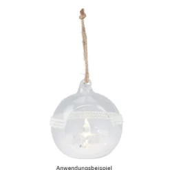 Glaskugeln zum Befüllen, Ø 10cm, zum Aufhängen & Hinstellen, inkl. Jutebändern, 4 Stück