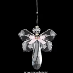 Glaskunst, Briolette Anhänger, Dione, 2,2cm x 7,6cm, facettiert, klar, 2 Stück