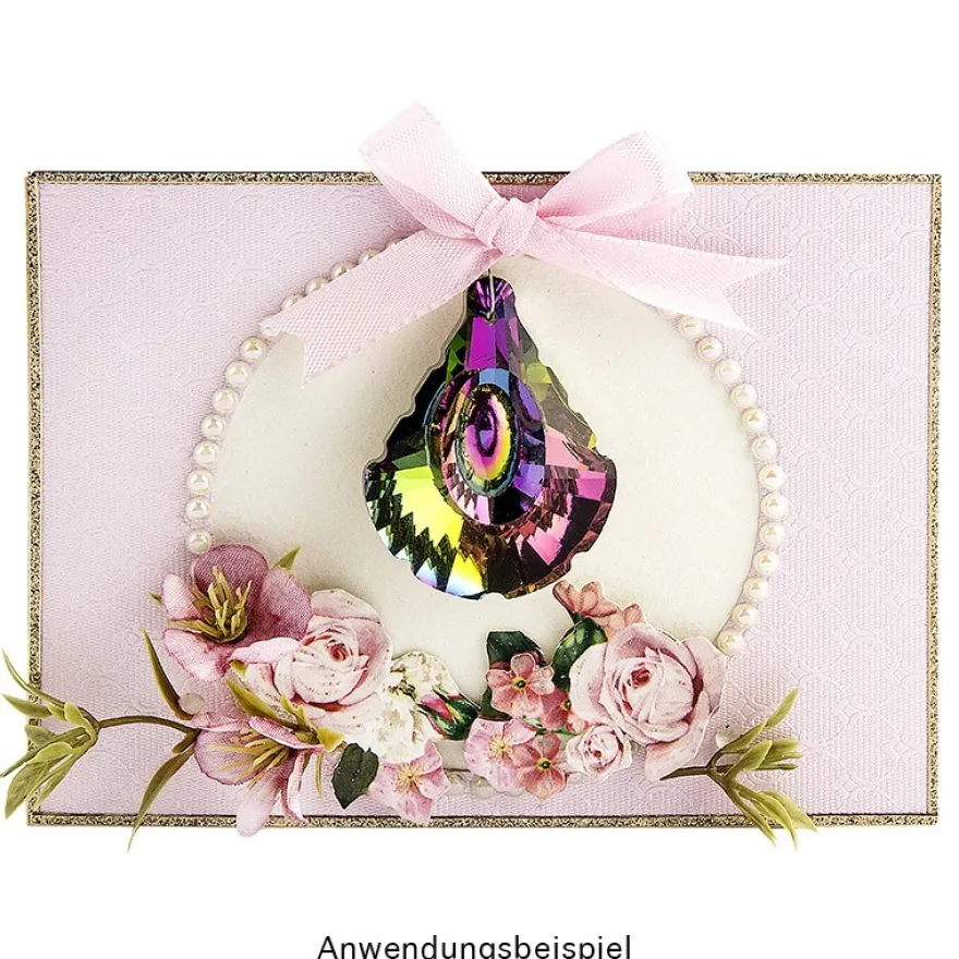 Glaskunst, Briolette Anhänger, Zeus, 3,5cm x 5cm, facettiert, bunt, 2 Stück
