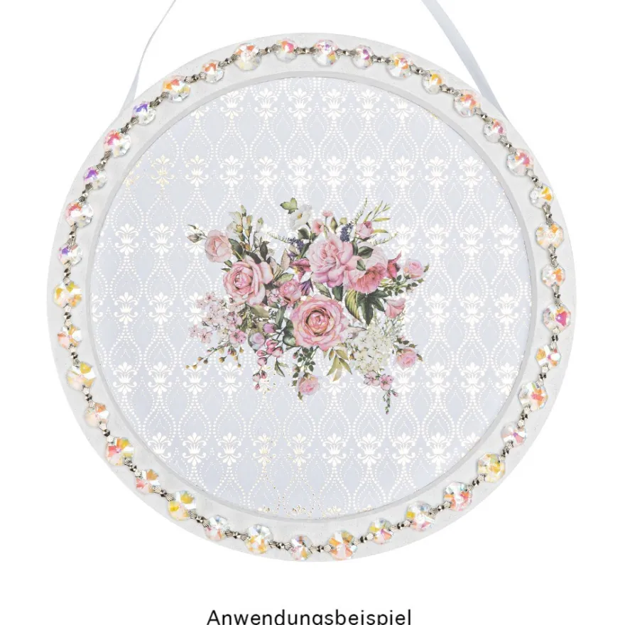 Glaskunst, Koppen, Octagon, Ø1,4cm, facettiert, irisierend, mit zwei Öffnungen, 30 Stück