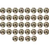 Glaskunst, Koppen, Octagon, Ø 1,2cm, facettiert, taupe/silberfarbene Rückseite, 36 Stück