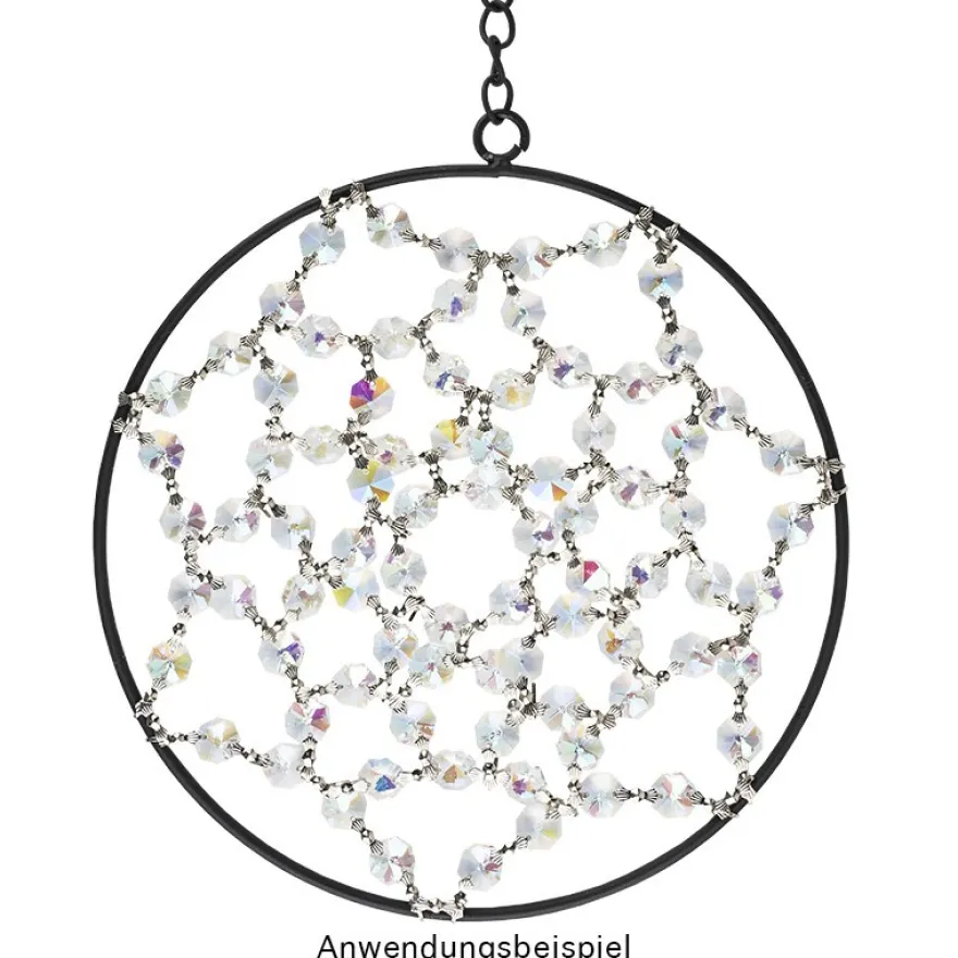 Glaskunst, Koppen, Octagon, Ø 1,2cm, facettiert, irisierend, 36 Stück
