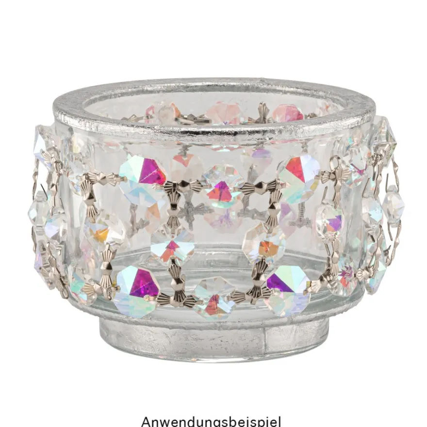 Glaskunst, Koppen, Octagon, Ø 1,2cm, facettiert, irisierend, 36 Stück